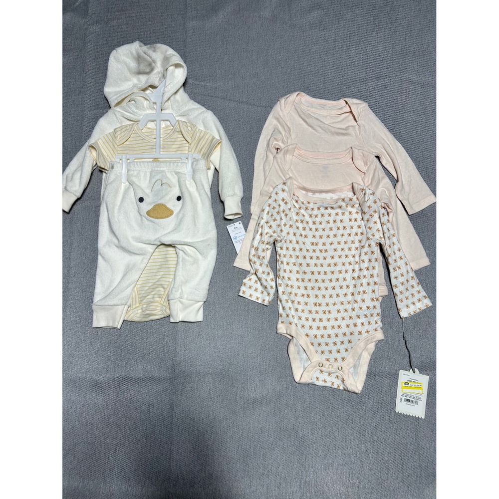 Carter's Baby 6 month Pink Yellow Duck Onesie Pants 6 Piece Lot